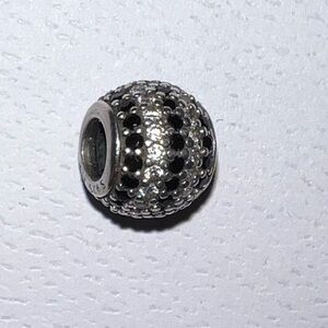 Pandora Silver Black & White Stone Charm